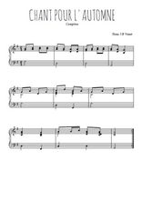 Téléchargez l'arrangement pour piano de la partition de Chant pour l'automne en PDF